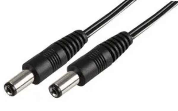 Barrel Power Cord, 2.1mm DC Power Plug to 2.1mm DC Power Plug, 3.28 ft, 1 m, Black